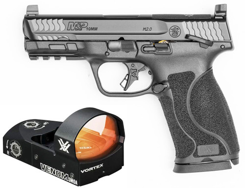 Smith & Wesson M&P M2.0 10mm, 4″ Barrel, Black, Includes Vortex Venom Red Dot, 15rd