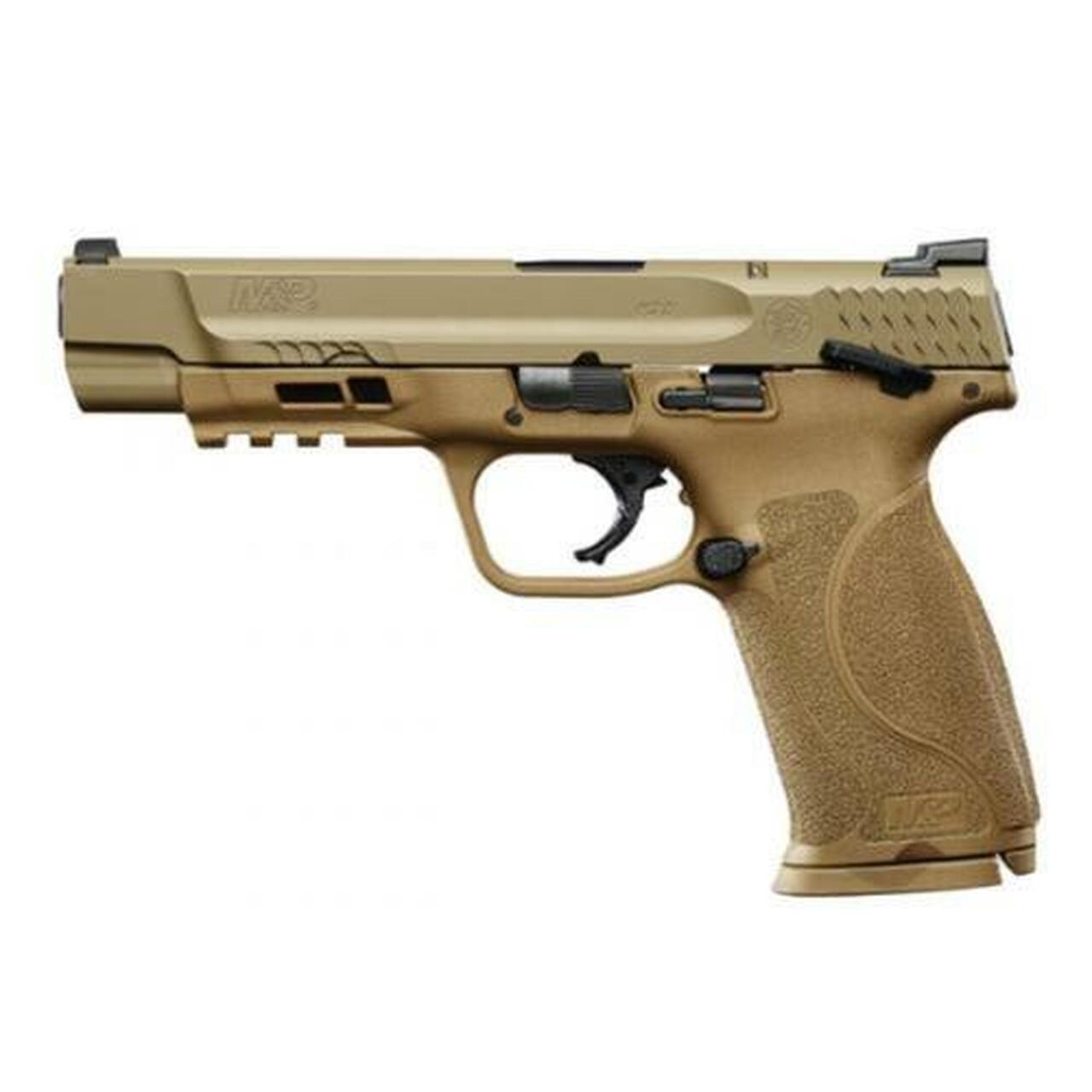Smith & Wesson M&P M2.0, 9mm, 5″ Barrel Flat Dark Earth 17rd Mag, Safety