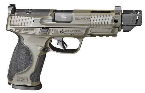 Smith & Wesson M&P M2.0 Spec Series 9mm, 4.8″ Barrel, Compensator, Olive Drab Green, 23rd
