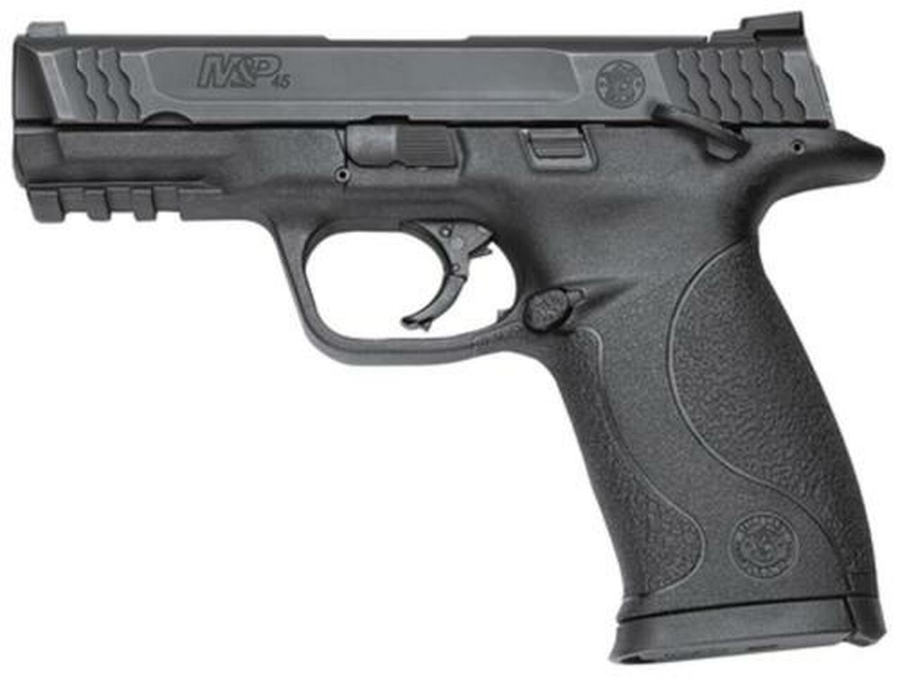 Smith & Wesson M&P Mid-Size 45 ACP 4″ Barrel, Black Melonite Finish, White Dot Sights, Manual Safety, 10 Rnd Mag