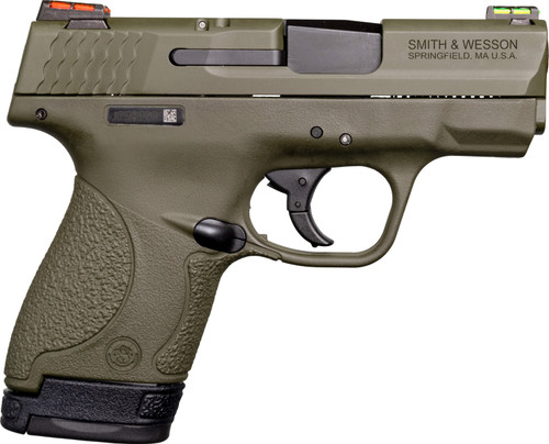 Smith & Wesson M&P Shield 9mm, 3.1″ Barrel, Olive Drab Green Cerakote, CA Compliant, 8rd