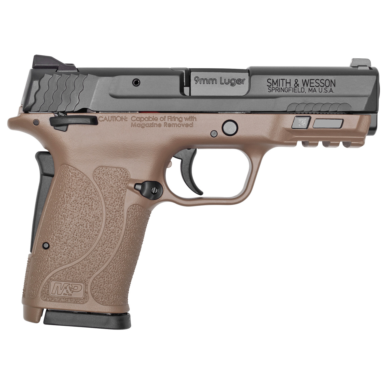 Smith & Wesson M&P Shield EZ 2.0 9mm, 3.675″ Barrel, FDE Frame, Black Slide