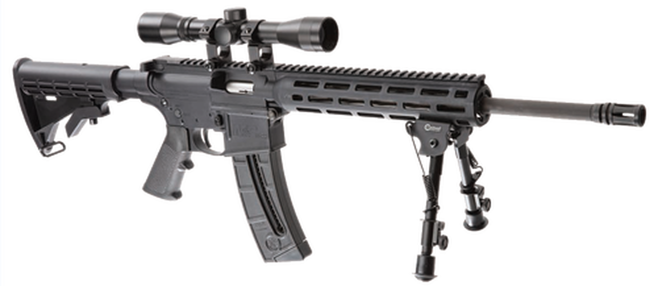Smith & Wesson M&P15-22 Sport II 22 LR, 16.5″ Barrel, 4X32 Scope, Caldwell XLA Bipod, M-Lok, 10rd, CA Compliant
