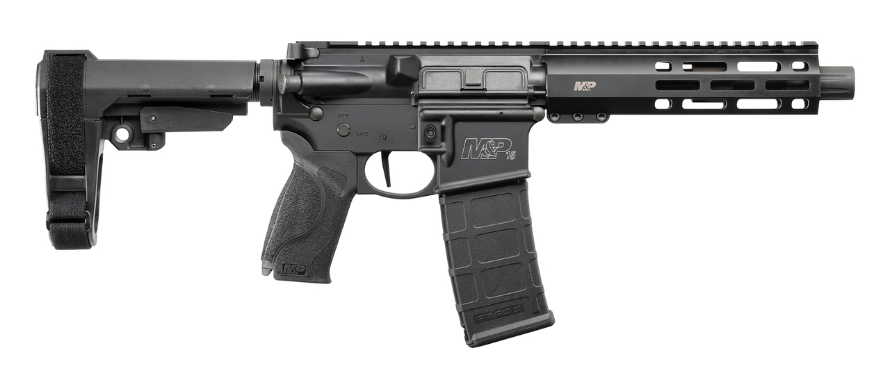 Smith & Wesson M&P15 Pistol 5.56/.223, 7.5″ Barrel, SBA3, Black, 30rd