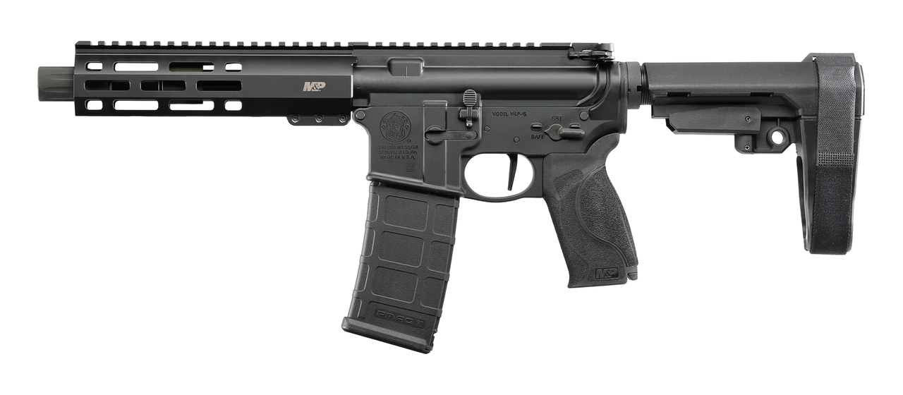 Smith & Wesson M&P15 Pistol 5.56/.223, 7.5″ Barrel, SBA3, Black, 30rd