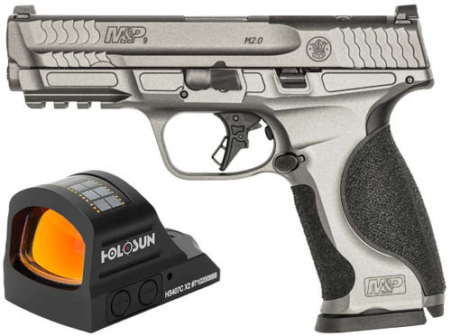 Smith & Wesson M&P9 M2.0 Metal 9mm, 4.25″ Barrel, Gray Cerakote, Includes Holosun x2 Red Dot Optic, 17rd