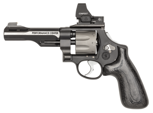 Smith & Wesson Performance Center 327 WR 9mm, 5″ Barrel, Black Laminate, Vortex Compdot Red Dot, 8rd