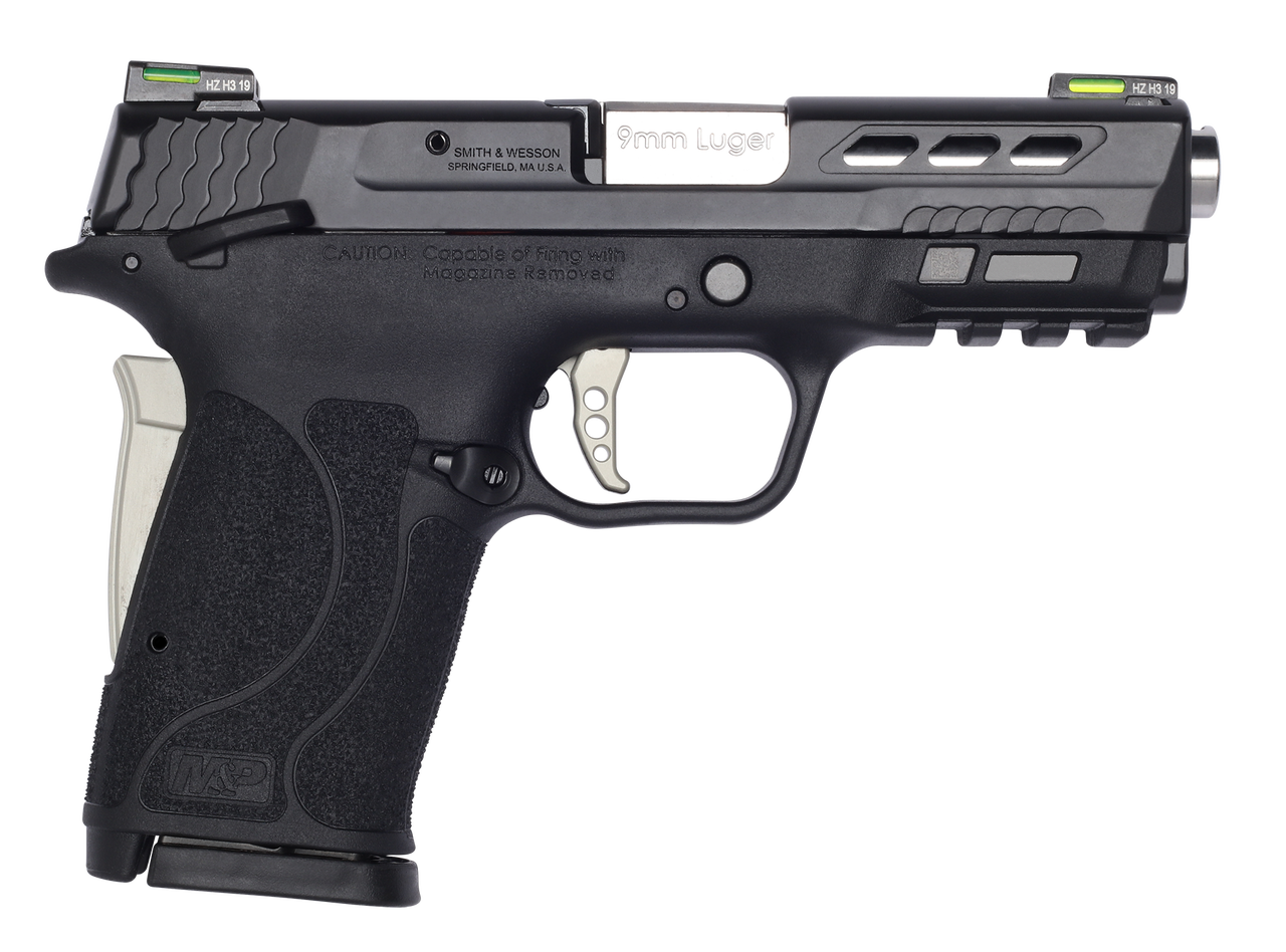 Smith & Wesson Performance Center Shield EZ, 9mm, 3.8″ Ported Barrel, Hi-Viz Litewave H3 Tritium/Lightpipe Sights