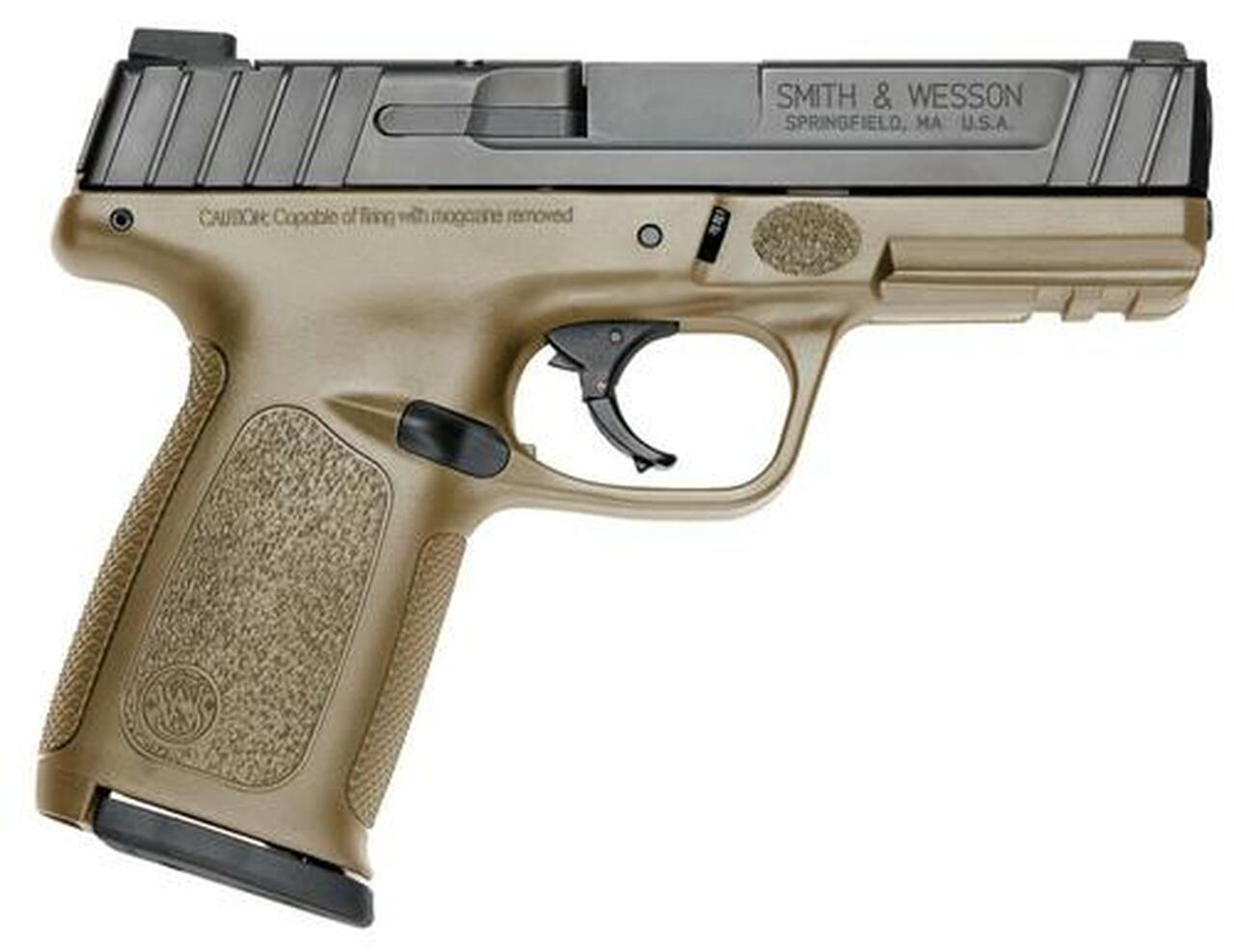 Smith & Wesson SD9 Striker Fired 9MM, 4″ Barrel, Flat Dark Earth Frame16Rd, 2 Mags