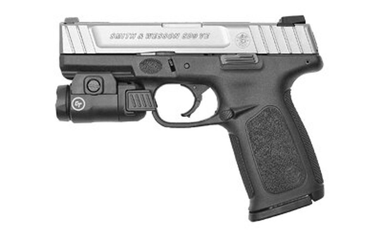 Smith & Wesson SD9VE 9mm, 4″ Barrel, Duo Tone, Crimson Trace CMR-209, 10rd