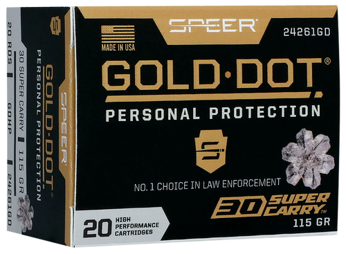 Speer Gold Dot Personal Protection 30 Super Carry, 100gr, Hollow Point, 20rd Box