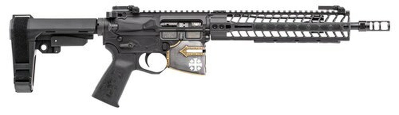 Spikes Rare Breed Crusader AR-15 Pistol, 5.56/.223, 11.5″, No Magazine, Distressed Helmet