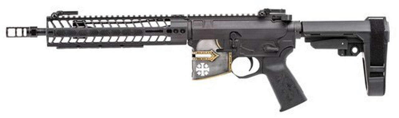 Spikes Rare Breed Crusader AR-15 Pistol, 5.56/.223, 11.5″, No Magazine, Distressed Helmet