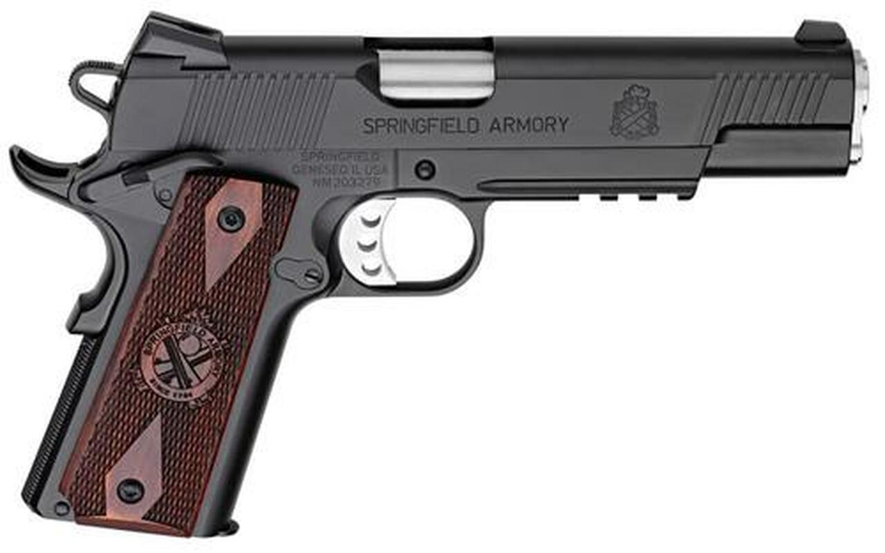 Springfield 1911 45 ACP, 5″, 7rd, Cocbolo Grip, Black Armory Kote
