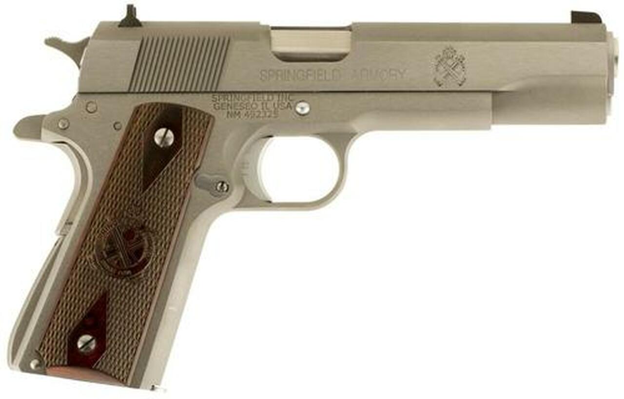 Springfield 1911 Mil-Spec 45 ACP 5″ SS Barrel Combat 3-Dot Sights SS Frame/Slide 7rd Mag – CA Compliant