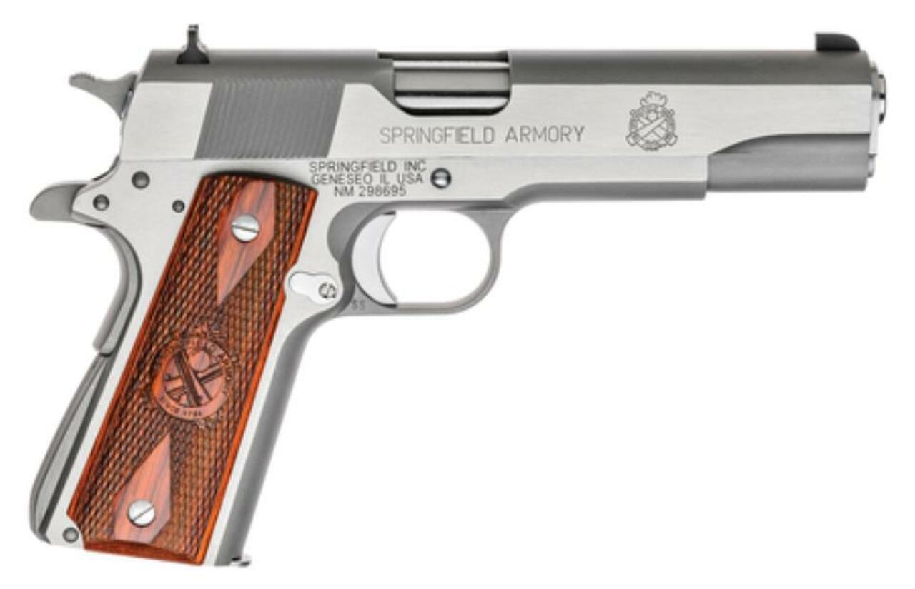 Springfield 1911 MilSpec 45 ACP Stainless Steel 5″ Barrel Cocobolo Grip 7rd Mag