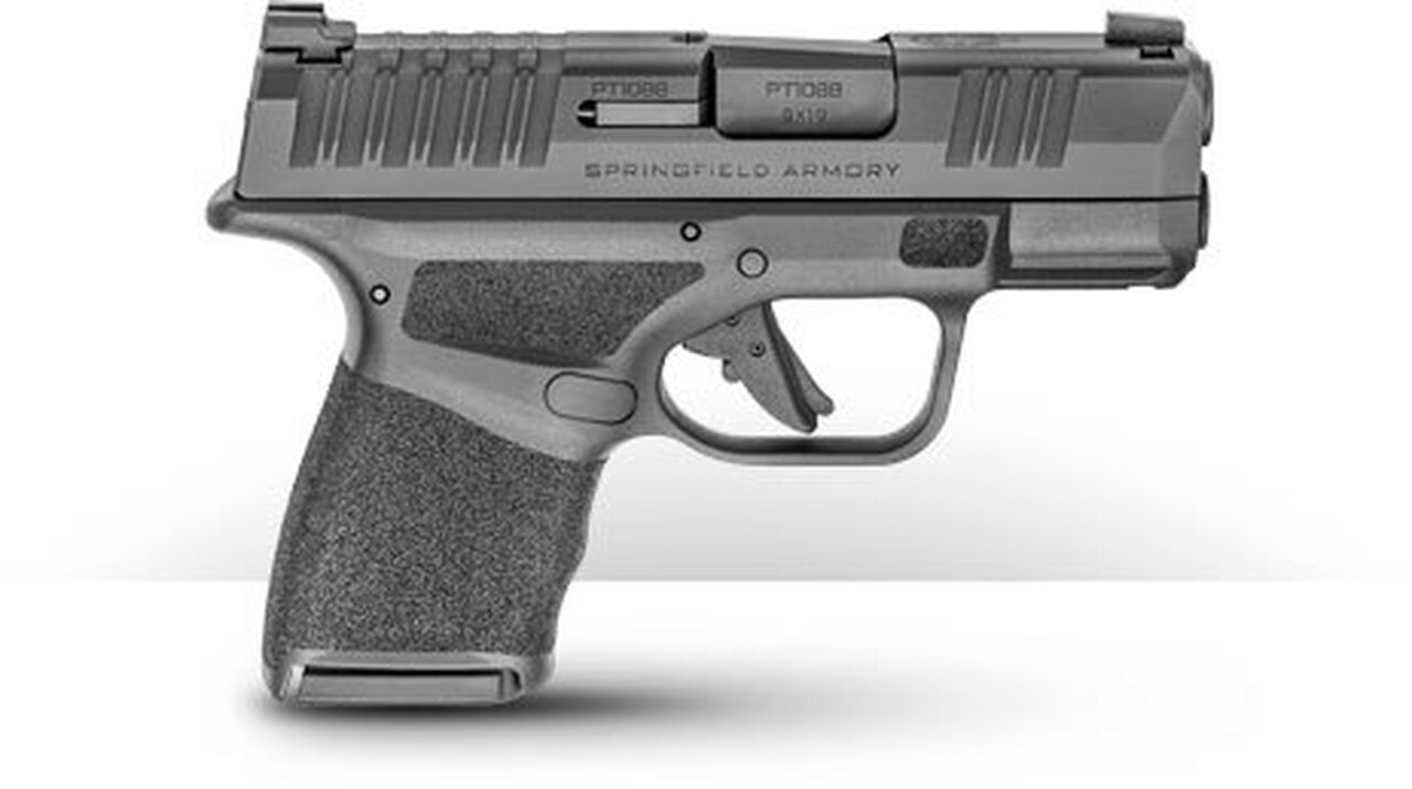 Springfield Hellcat 9mm, 3″ Barrel, Fiber Optic Sight, Tactiical Rear Sight, Black, 11rd/13rd Mag