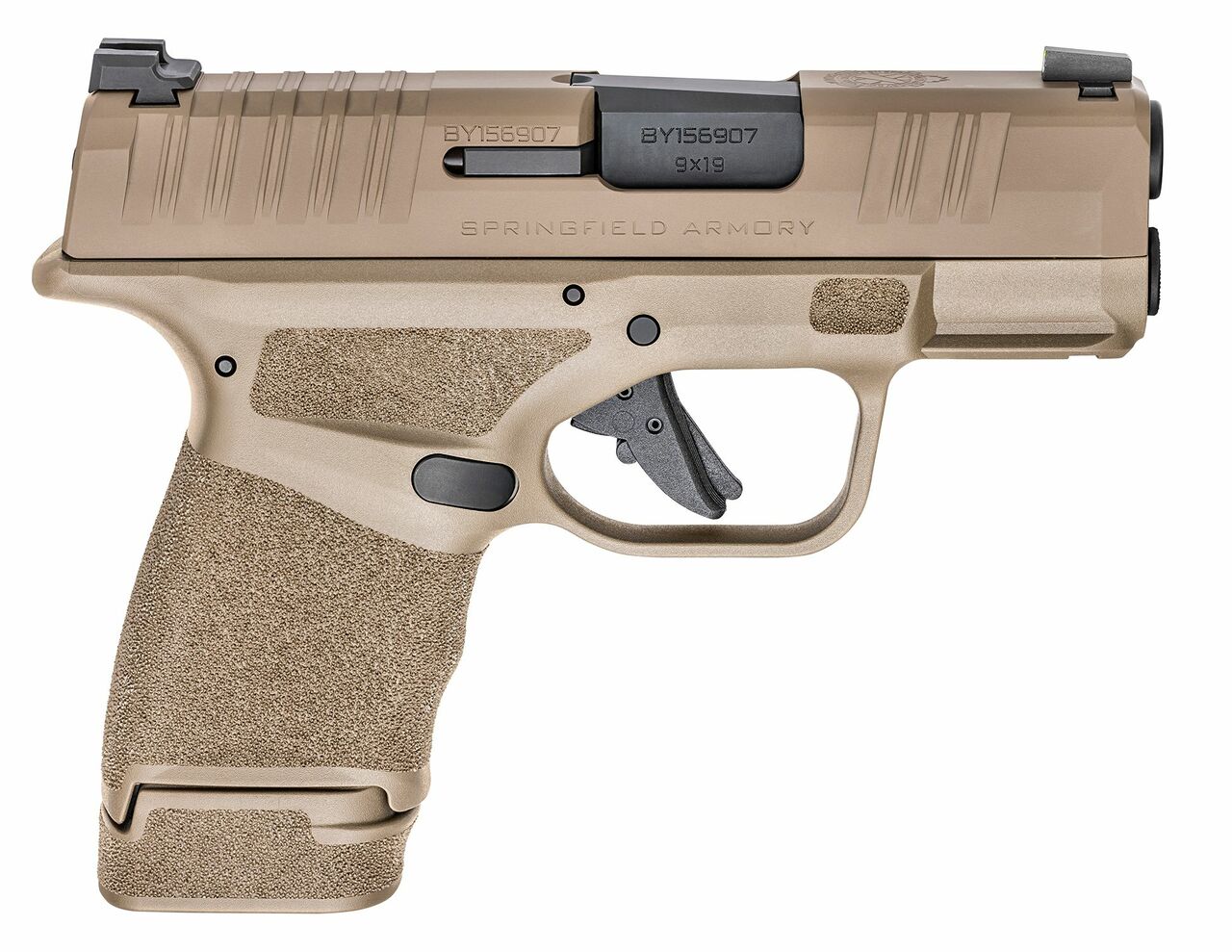 Springfield Hellcat FDE Micro Compact, 9mm, 3″ Barrel Flat Dark Earth, Tritium/Luminescent Front Sight, 2 Mags 1-13Rd, 1-11Rd