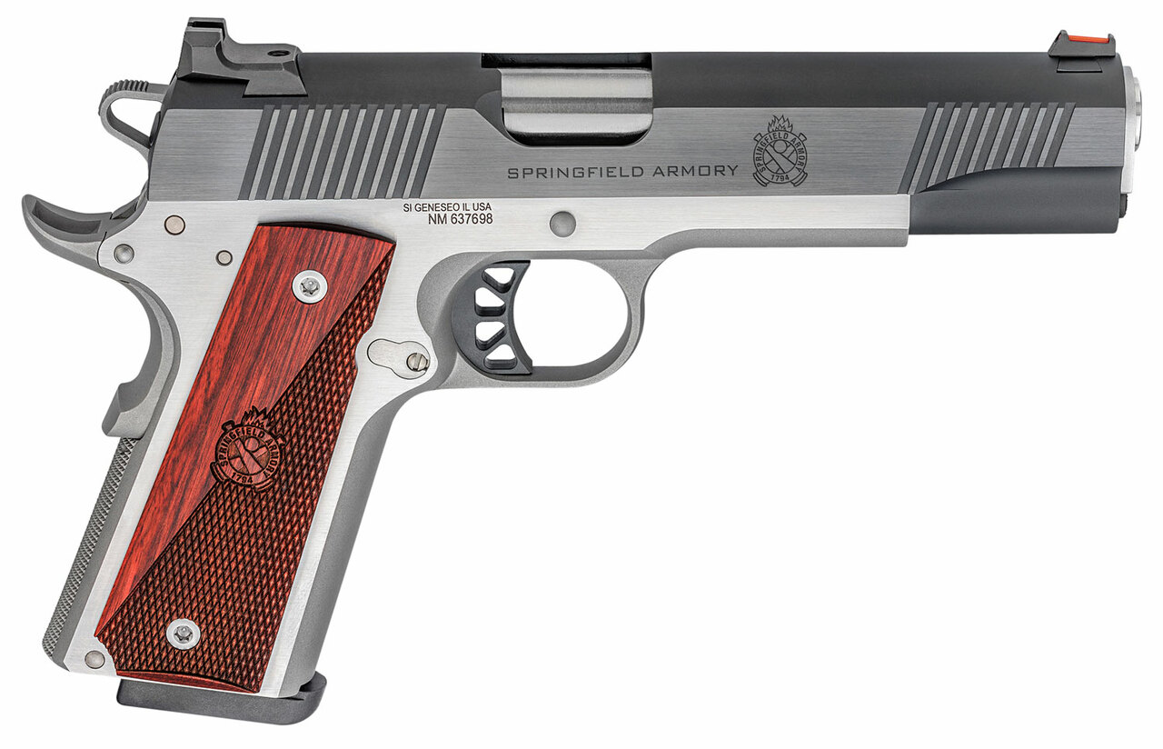 Springfield Ronin Operator 1911, Full Size, 45ACP 5″ Barrel, Blued, SS Frame, Fiber Optic Front Sight Tactical White Dot Rear, 8rd Mag