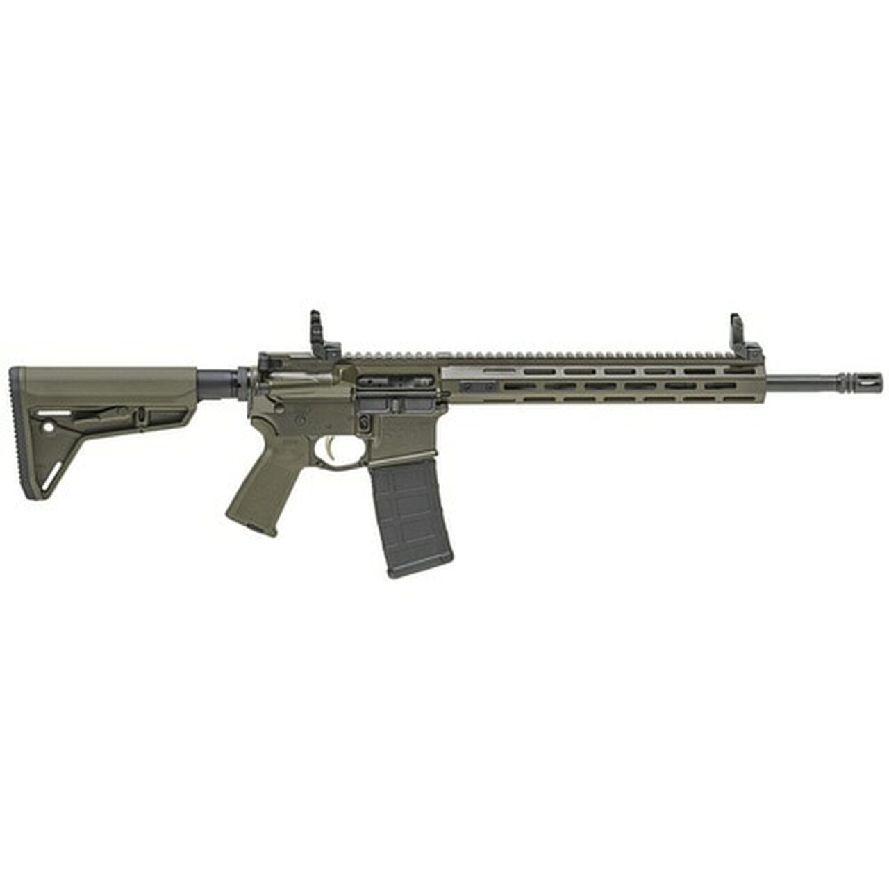 Springfield Saint AR-15 223/556 16″ Barrel, OD Green Finish, M-Lok Handguard, 30Rd PMAG, Flip Up Sights, 30rd Mag