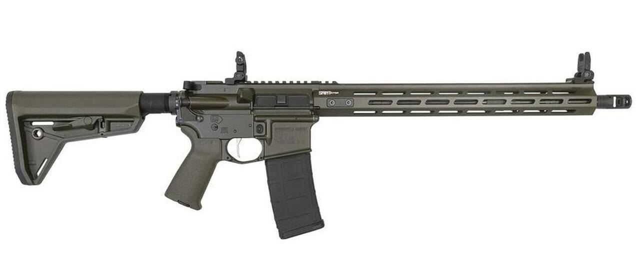 Springfield SAINT Victor AR-15 223/5.56, 16″ Barrel, 1:8 Twist, Olive Drab Green, 15″ M-LOK Handguard, Flip Up Front and Rear Sights, 30Rd PMAG