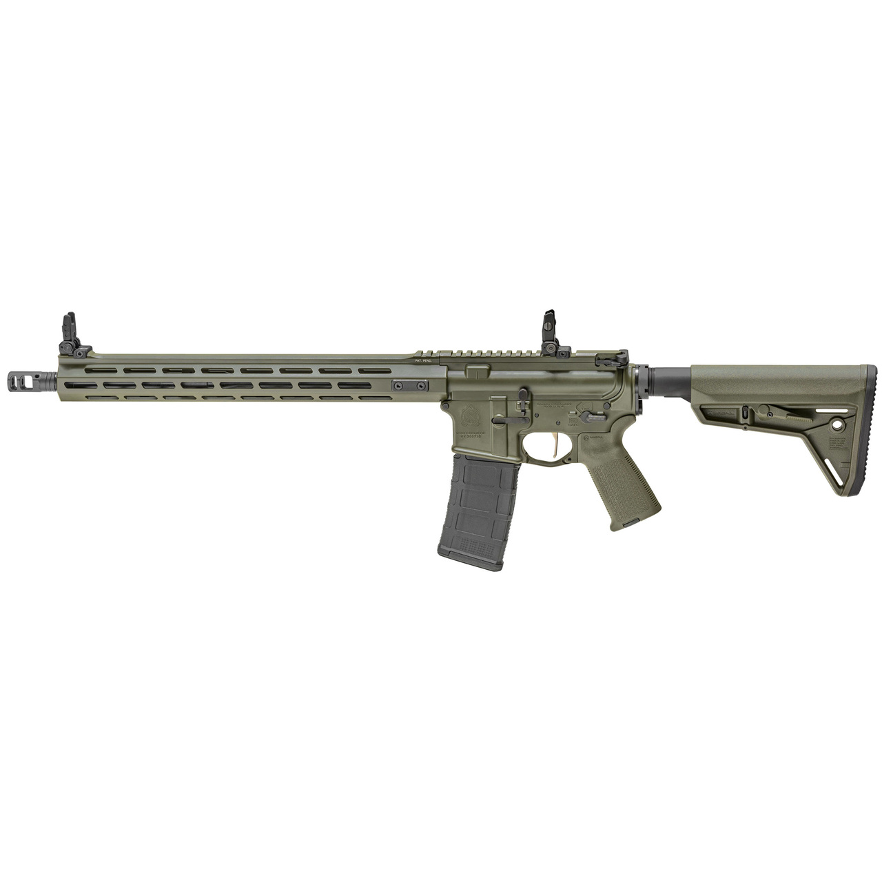 Springfield SAINT Victor AR-15 223/5.56, 16″ Barrel, 1:8 Twist, Olive Drab Green, 15″ M-LOK Handguard, Flip Up Front and Rear Sights, 30Rd PMAG