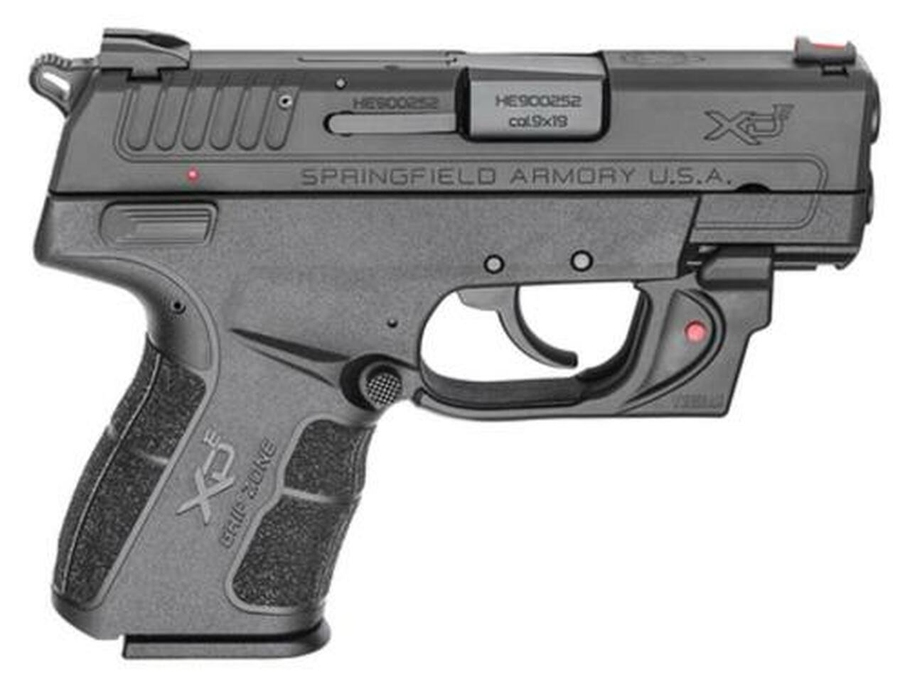 Springfield XD-E, 9mm, 3.3″,, Viridian Red Laser, Black, 9rd