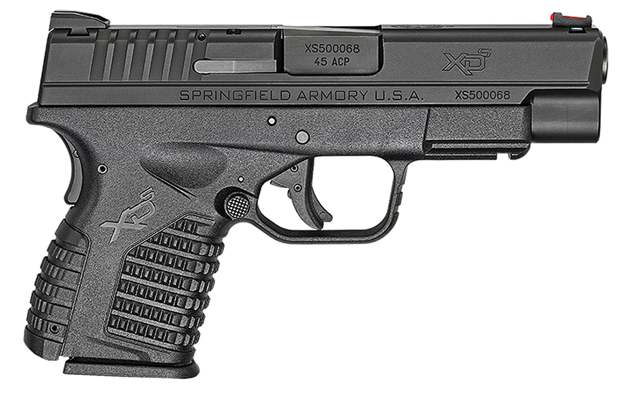 Springfield XD-S .45 ACP, 4″ Barrel, FO Front/Dovetail Rear, Black, 5rd