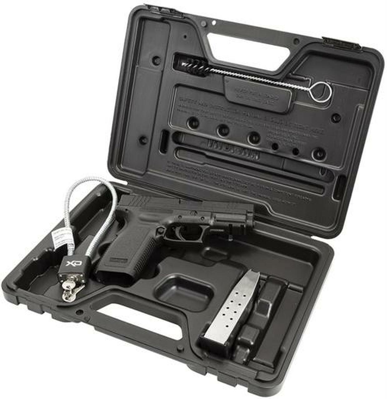 Springfield XD, Striker Fired, Full Size Pistol, 45 ACP, 4″ Barrel, Black Polymer Frame, Matte Finish, Fixed Sights, 13Rd, 2 Mags