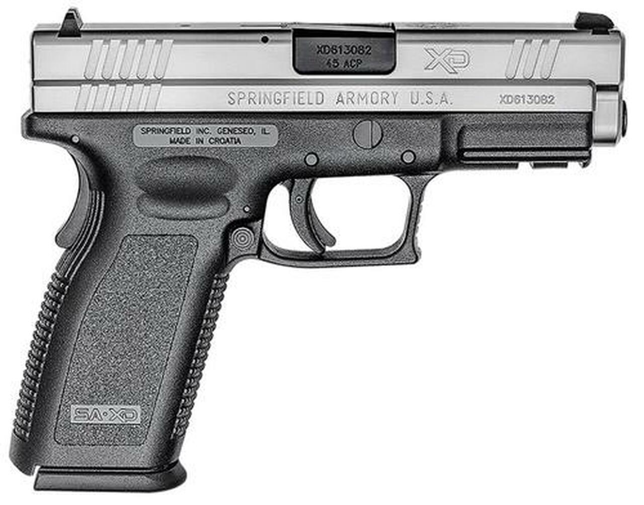 Springfield XD45 ACP 4″ Barrel Dovetail Sights USA Trigger System SS Slide 13 Rd Mag