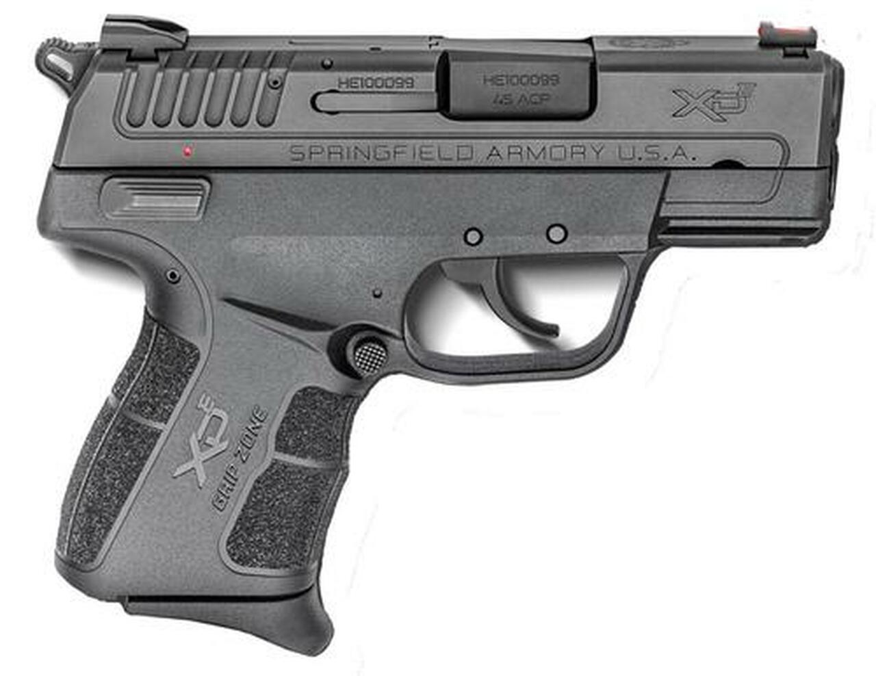 Springfield, XDE Compact, 45 ACP, 3.3″ Barrel Ambi Safety, Fiber Optic Front Sight Combat Rear Sight, 1-6Rd & 1-7Rd Mag
