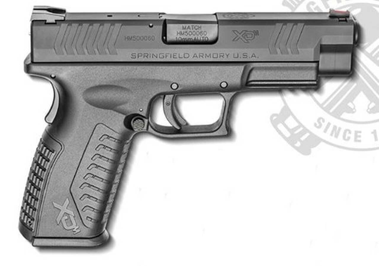 Springfield XDM 10mm, 4.5″ Barrel, Fiber Optic Front, Combat Rear Sights, 2x15rd Mags