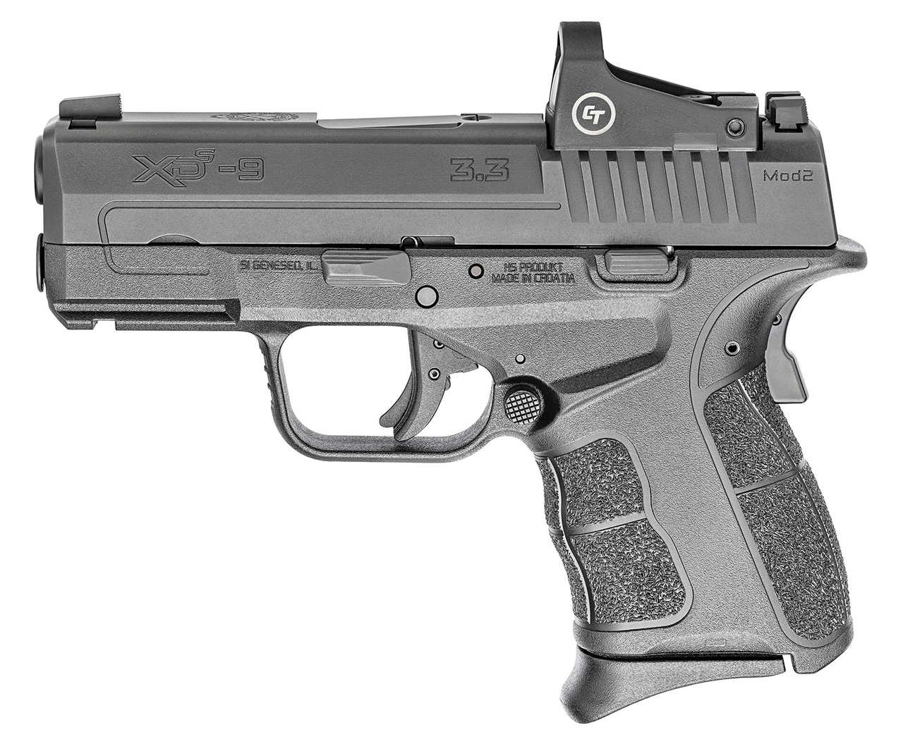 Springfield XDS-Mod.2, OSP (Optical Sight Pistol) Sub-Compact, 9mm, 3.3″ Barrel, 1-7Rd, 1-9Rd Mags