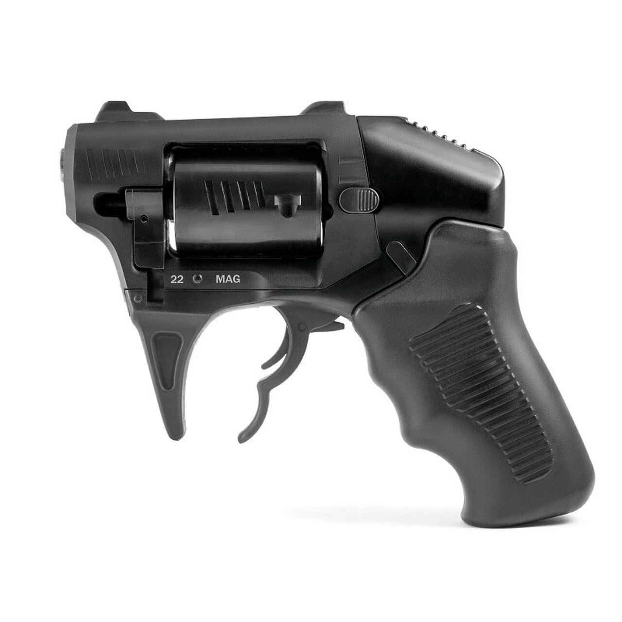 Standard Manufacturing Thunderstruck Double Action Revolver, 22 WMR, 1.25″ Steel Barrel, Aluminum Frame, Black, Polymer Grips, 8Rd
