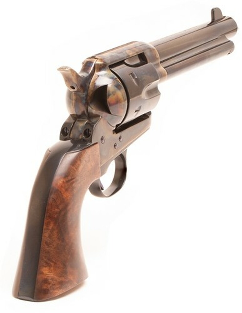 Standard Mfg Single Action Revolver 45 Colt 4.75″ Barrel, Blue/Case Hardened, Walnut 1 Pc Grip