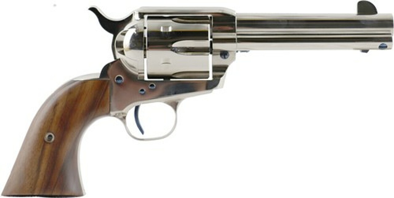 Standard Mfg Single Action Revolver 45 Colt 4.75″ Barrel, Nickel Plated, Walnut 2 Pc Grip