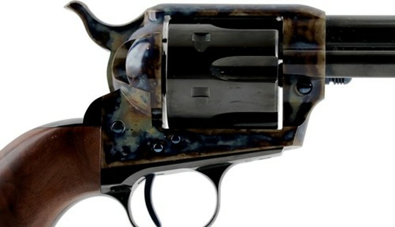 Standard Mfg Single Action Revolver 45 Colt 7.5″ Barrel, Blue/Case Hardened, Walnut Grips