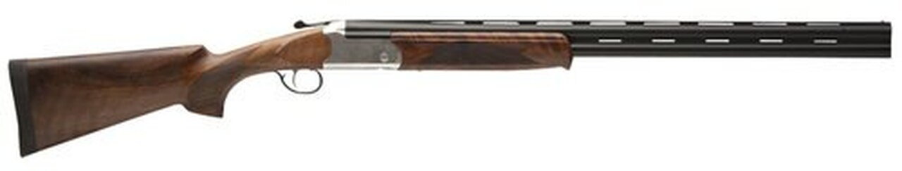 Stevens 555 E, Over/Under, 16 Ga, 28″ Vent Rib Barrels, Black Barrels, Aluminum Receiver, Turkish Walnut Stock, Ambidextrous, Bead Sight, 5 Choke Tubes – F,IM,M,IC,C