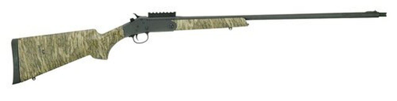 Stevens M301 Turkey Bottomland, Single Shot, 20 Ga 3″ Chamber, 26″ Barrel, Black Color, Mossy Oak Bottomland Polymer Stock, Right Hand, X-Full Choke, Bead Sight
