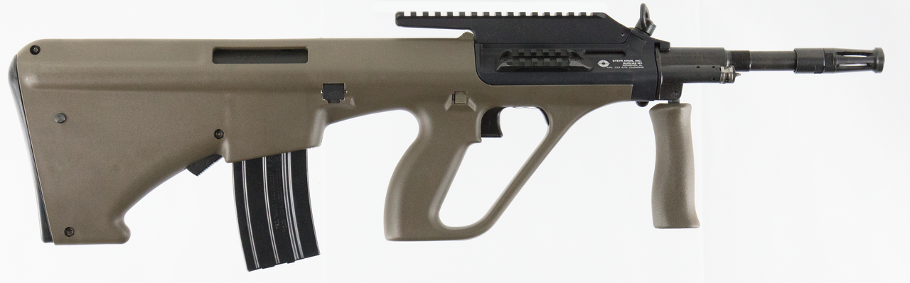 Steyr AUG A3 M1 with Extended Rail 223 Remington/5.56 NATO 16.375″ Barrel, Polymer Bullpup Olive DrabGreen Stock Black, 30rd