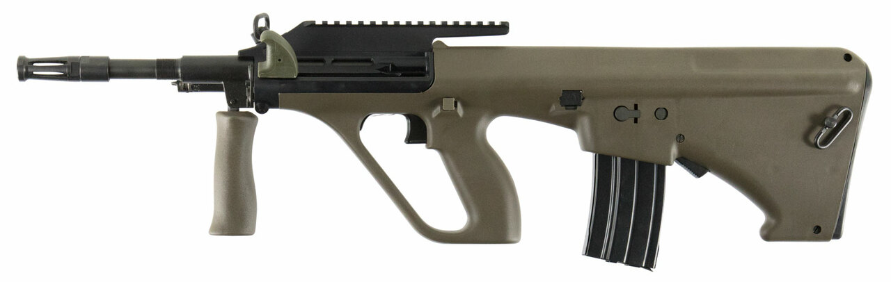 Steyr AUG A3 M1 with Extended Rail 223 Remington/5.56 NATO 16.375″ Barrel, Polymer Bullpup Olive DrabGreen Stock Black, 30rd