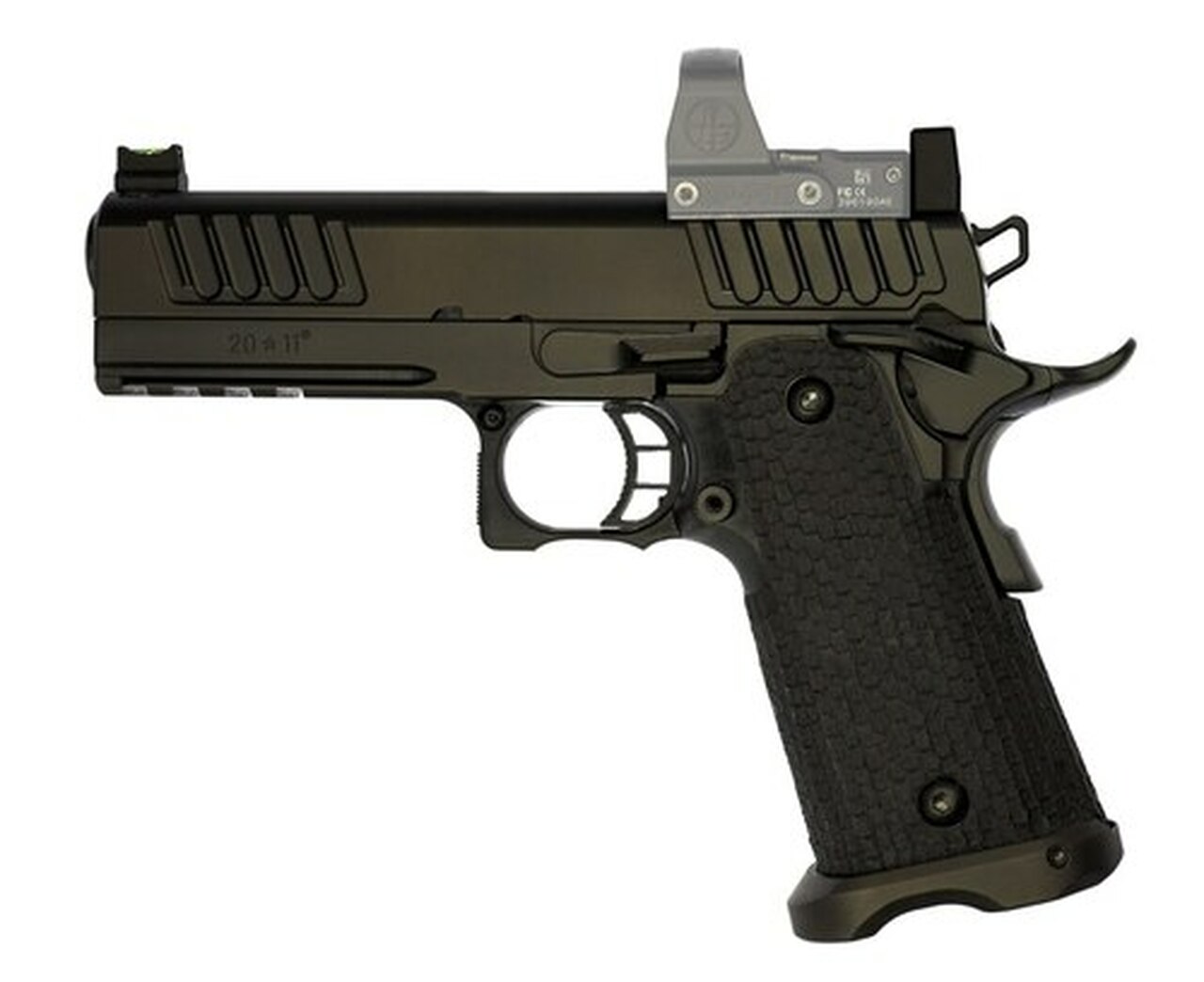 STI Staccato-P .45 ACP, 4.15″ Bull Barrel, Optics Ready, Black W/ DLC BRL, 13rd