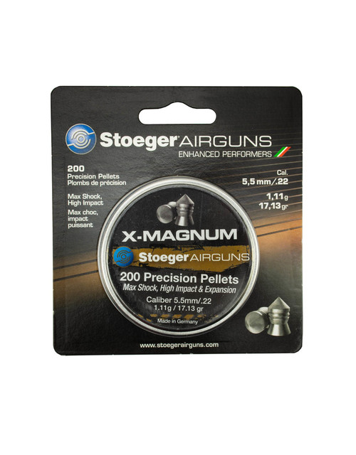 Stoeger X-Magnum .22 Pellet, Magnum Shock, Expansion Heavy Pointed Tip, 200Pk