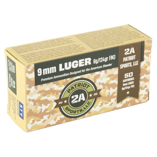 STV Technology Patriot 9mm, 124gr, Full Metal Jacket, 50rd Box