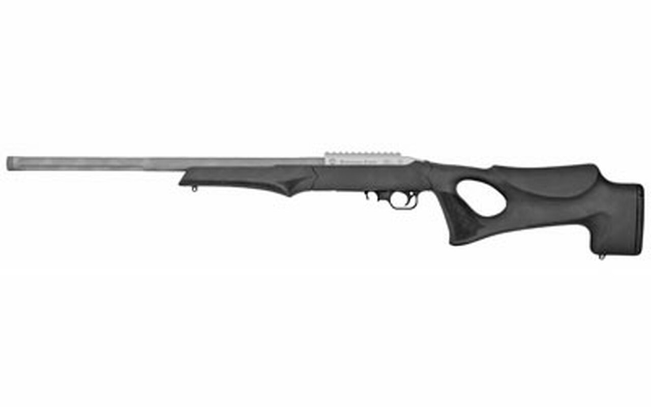 T/C Arms Performance Center T/CR22 22 LR Picatinny Rail 20″ Black Hogue OverMolded Thumbhole Stock Satin Stainless