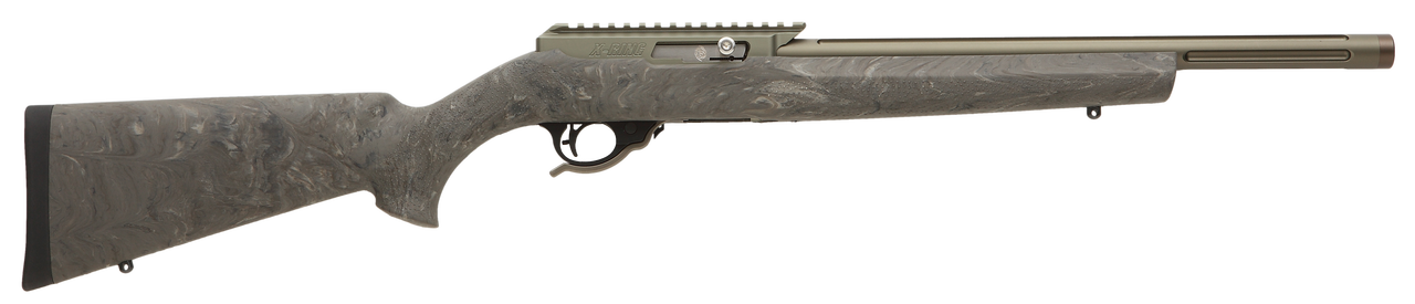 Tactical Solutions X-Ring VR 22 LR 16.50″, Ghillie Green Fixed Hogue Over Molded Stock Olive DrabGreen Aluminum Alloy Receiver, 10rd