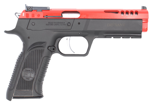 Tanfoglio Defiant Force 22 LR, 4.4″ Threaded Barrel, Red Slide, Black Frame, 10rd