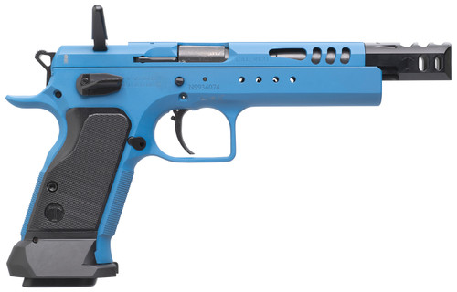 Tanfoglio Domina 9mm, 5.2″ Barrel, Blue Frame, Black Polymer Grip, 19rd