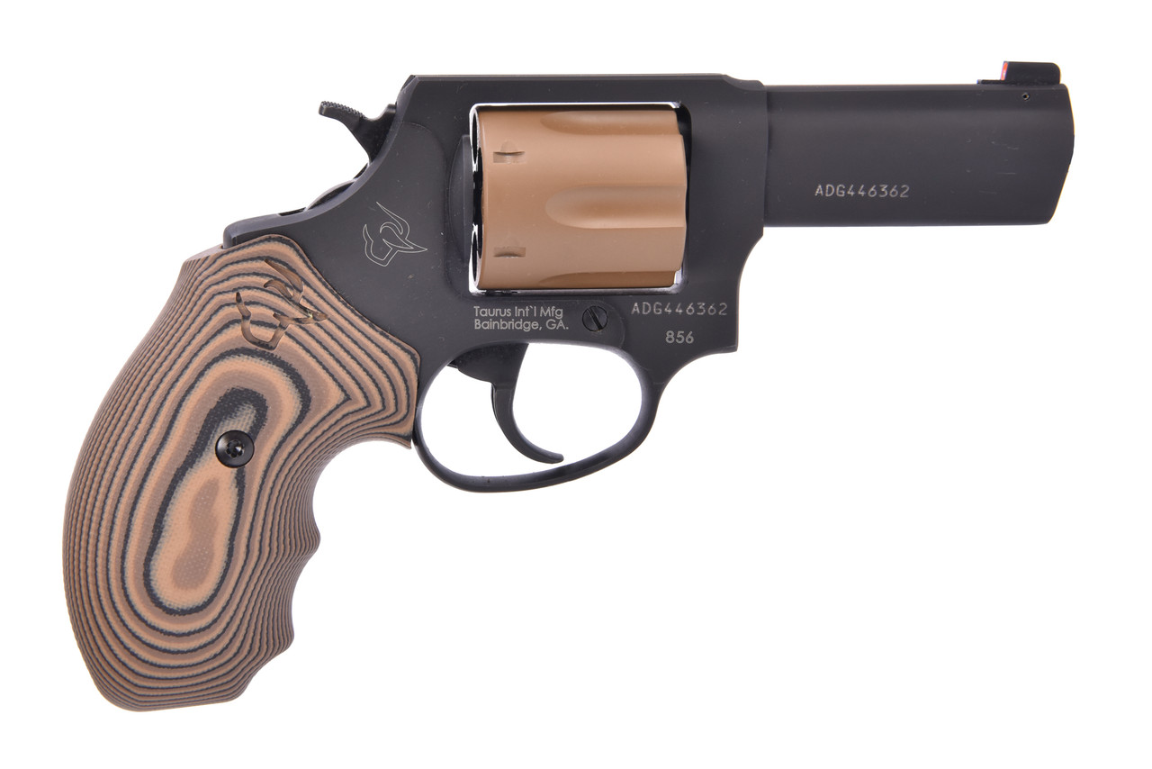 TAURUS 856 38 Special, 3″ Barrel, Coyote Tan Grip, 6rd