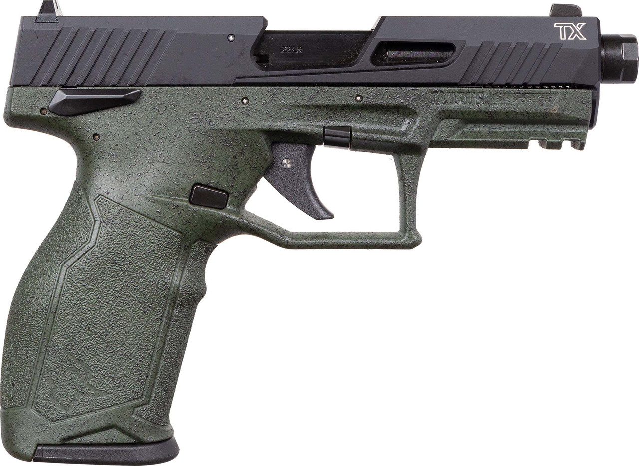Taurus TX22 Gen 2 22 LR, 4.1″ Threaded Barrel, Olive Drab Green Splatter, 10rd